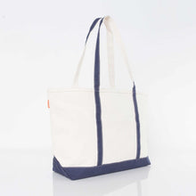 Large Navy Blue Canvas Tote Bag