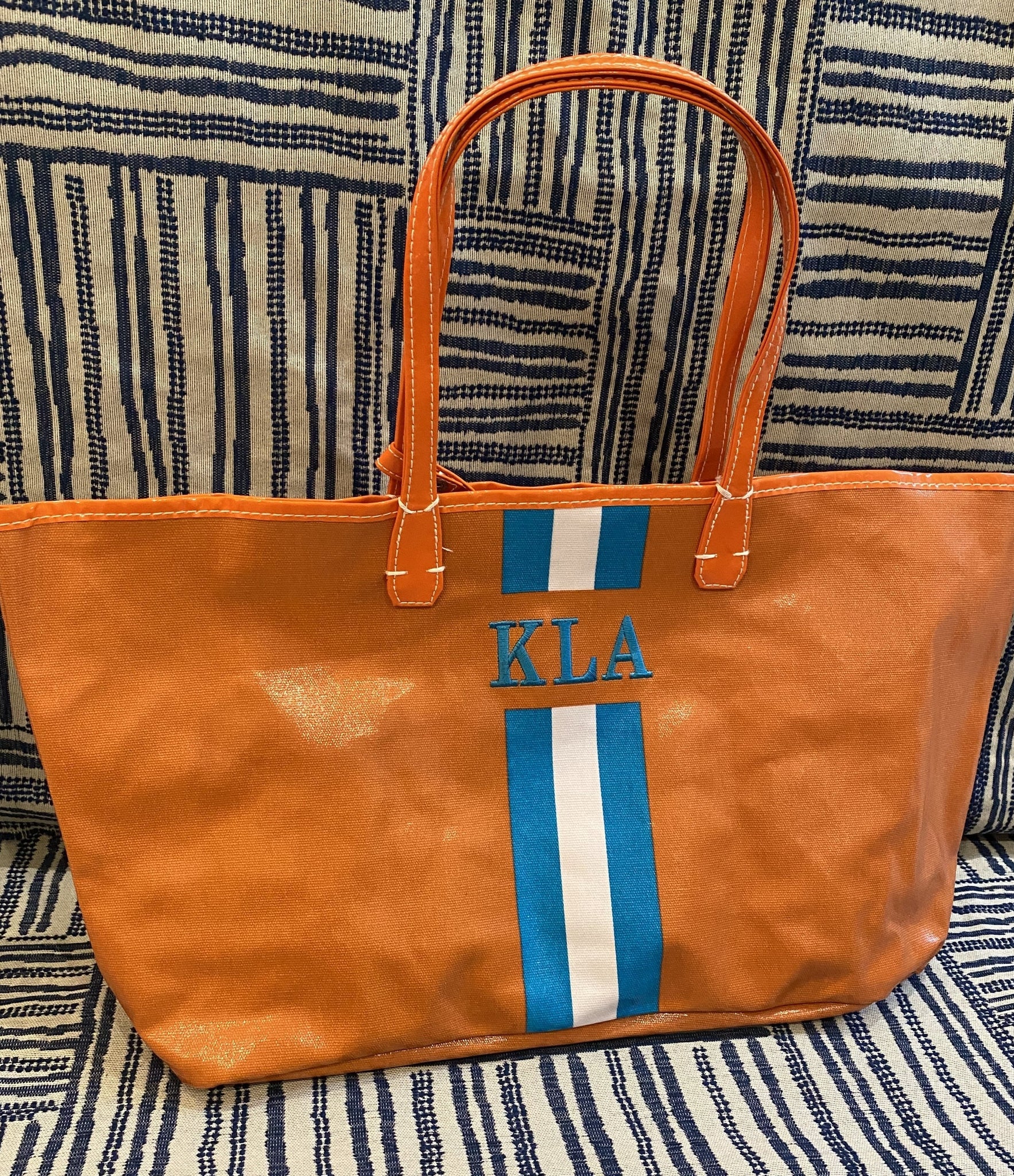 Racing Stripe Canvas Large Tote
